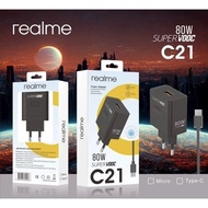 Realme C21 Type C 80W Fast Charging Charger Realme C21 Type C 1usb 80W Black Fast