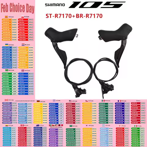 Shimano 105 ST-R7170 + BR-R7170 Di2 2x12s Dual Control Lever Hydraulic Disc Brake For Road Bike Bicy
