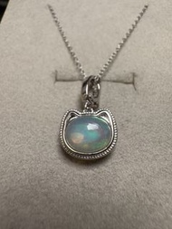 貓咪 歐泊 蛋白石S925通體純銀吊墜  Opal Cat S925 Sterling Silver Pendant,pendants, ring,rings,earring,earrings,nec
