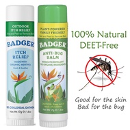Badger Natural Anti-Bug Balm DEET-Free , After-Bug Itch Relief Balm