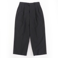 全新CELINE 2P519240M 羊毛棉條紋SKATER褲，Hedi Grimson 70 年代風格，黑色，36 碼，義大利製造