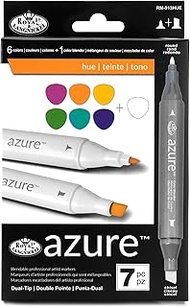 Royal Brush RM-913HUE Hue Colors Azure Marker Set (7 Per Pack), Multicolor