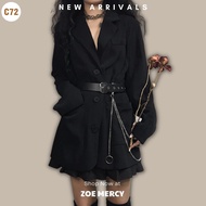 [AVAILABLE]-Black Blazer with belt (C72)