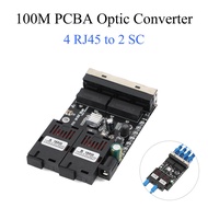 Fiber Optic Media Converter 100m 4 Rj45 To 2 Sc A+b Optic Connector 1310nm/1550nm Ports Pcba Board 2