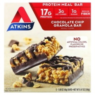 [PRE-ORDER] CHOCOLATE CHIP GRANOLA BAR 5 BARS 48G EACH BY ATKINS – SNACK COOKIES BROWNIES PROTEIN ME