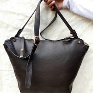 Tas Sisley Selempang Sling Bag Shoulder Hobo Bag Coklat Kulit Asli Wanita