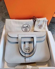 Hermes Halzan 25 08聖杯藍 PHW b stamp