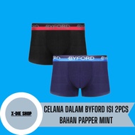 BYFORD Men's Boxer Briefs, 2 Pcs, Super Soft Mint Paper Material