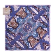 PEDZ ผ้าพันคอไหมซาตินพิมพ์ลายบลูนาวาโฮสีน้ำเงิน Blue Navajo Silk Satin Premium Scarf