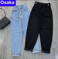 QUẦN BAGGY JEAN NỮ CHẤT BÒ ỐNG SUÔNG MIX ĐAI 2 BÊN LƯNG CAO NÂNG MÔNG CAO CẤP MỚI- OSAKA FASHION
