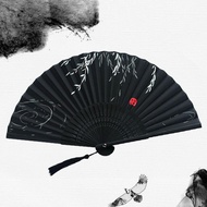 Folding fan bamboo ancient fan Hanfu Chinese style small fan a smile fan student gift fan