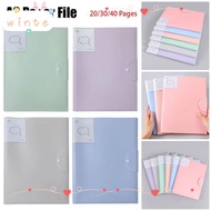 WINTE 1Pcs A3 Paper File Folder, Picture Album 20/30/40 Pages A3 Document Bag, Plastic Office Suppli