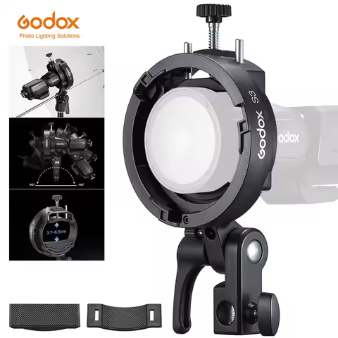 GODOX S3 Flash Bracket Speedlite Bracket with Bowens Mount for On-camera Flash V100 V860 AD200Pro II