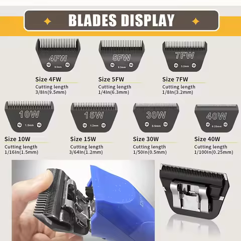 Wide Blade Dog Hair Trimmer Pet Grooming Compatible With Andis, Oster A5, Wahl Km10 Animal Clipper 4