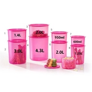 Tupperware Pink One Touch Topper/ Canister