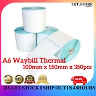 A6 Waybill Thermal Sticker 100mm x 150mm Courier Consignment Label Sticker Sticker Shopee [ 350pcs ]