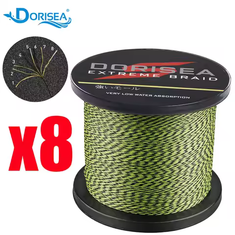 DORISEA 8 Strands 100M 300M 500M 1000M 1500M 2000M Spot Color PE Multifilame Braided Fishing Line 6L