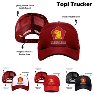 Custom Screen Printed Mesh Trucker Hat with Gerindra Party Logo Garindra Grindra Prabowo for Men and