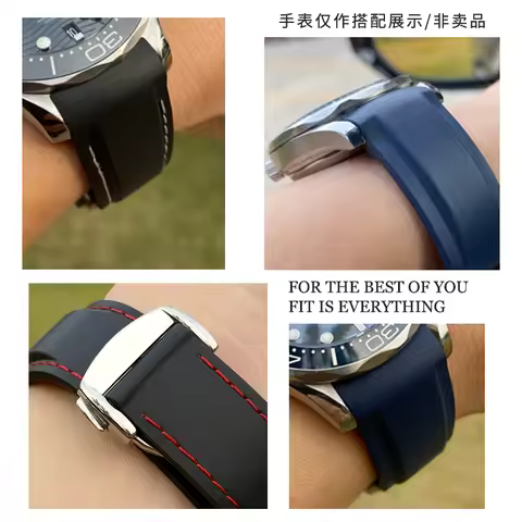 18mm 19mm 20mm 21mm 22mm Rubber Silicone Watchband for Omega AT150 Seamaster 300 Speedmaster Seiko W