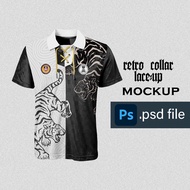 Jersey Mockup Retro Collar Mockup Lace up Collar Mockup PKL Mockup (psd file) for Photoshop