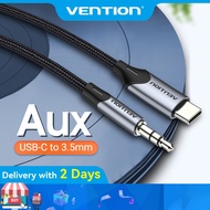 Vention Braided USB-C to 3.5mm Hi-Fi Audio Cable, Reinforced Nylon AUX Headphone Jack Cable for Huaw