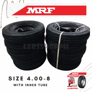 MRF TIRE 4.00-8 6PR WITH INNER TUBE ( 1 PIECE) | BAJAJ RE | TVS KING | PIAGGIO(100% Genuine )