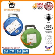 5M, 7M, 9M, 10M (1 gang) / (2 Gang)/Full Copper Round Extention Box/Cable Reel Socket/Extention Plug