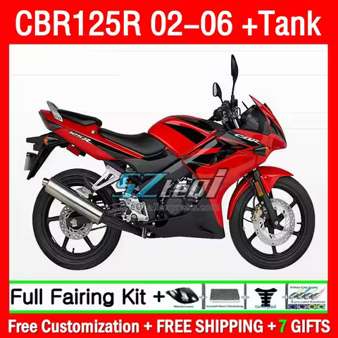 Factory Red Fairing For HONDA CBR125R CBR 125 R CBR 125CC 125R 196Q1.0 CBR-125R 2002 2003 2004 2005 
