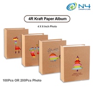 4R Photo Album Insert Type Family Small Photo Album Kraftpaper 4R 4x6 inch Photo Album (Insert 100 p