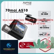 70mai A510 4G HDR dash cam Recording sharp front and rear eyes simultaneously - Vietmap Distribution