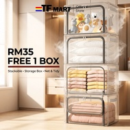 TFMART 24L/80L/110L Transparent Foldable Storage Box Clothes Organizer Clothes Storage Oxford Storag