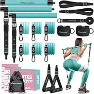 Pilates Bar Kit with Resistance Bands, Multifunctional Yoga Pilates Bar with Heavy-Duty Metal Adjustment Buckle for Women &amp; Men, Home Gym Pilates Resistance Bar Kit forFull Body Workouts