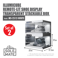 [HOUZE] SoleMate IllumiCube: Remote-Lit Shoe Display Transparent Stackable Box - Organizer | Storage