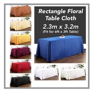 Floral 2.3Mx 3.2M (Fit 6x3FT) Rectangle Table Top Cloth Cover Alas Kain Atas Meja Oblong Banquet