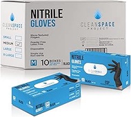 CLEAN SPACE PROJECT Unisex-Adult Csp Black Nitrile Gloves, Extra Thick 5.5 Mil, Disposable, Powder-Free, Latex-Free Medium (Pack Of 1000) Black - Medium (Case Of 1000)