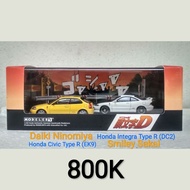 Diecast Mini Scale 64 Modeler's Initial D Daiki Ninomiya Smiley Honda Civic EK9 Integr Type R DC2