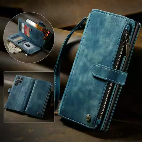 A55 S24 Ultra Phone Case For Samsung A55 5G A52 S25 Card Strap Wallet A51 A15 A53 A50 Note Leather F