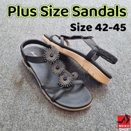 Meiko Shoe Plus Size Kasut Size Besar Size 42-45 Women Sandal Black 3175-1XL
