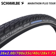SCHWALBE MARATHON PLUS TOUR 26x2.00/700x35c/40c 28x1.75/28x2.00 Wired Bicycle Tire for MTB Road Trav