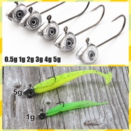 10pcs Mini Jig Head Hook 0.5g 1g 2g 3g 4g 5g Jigging Lead Hook Rockfish Soft Bait Hook Carbon Steel 