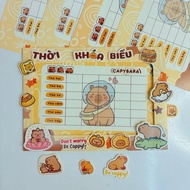 Cute Capybara/Loopy/Kitty DIY Interactive Timetable Set for School Children