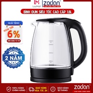 Ấm đun siêu tốc Bình đun nước thủy tinh siêu tốc 1.8L - Bảo Hành 1 Năm - Ấm đun  siêu tốc- An toàn c