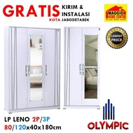 LEMARI PAKAIAN MINIMALIS - LEMARI PAKAIAN 3 PINTU - LENO - OLYMPIC -2 PINTU