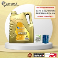 100% HONDA HAMP JAPAN HONDA OIL FILTER H1540-RTA-003 + KOYOMA 5W40 FULLY SYNTHETIC ENGINE OIL