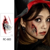 Halloween Tattoo Sticker Waterproof Wound Scar Pattern Makeup Sticker