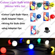 10Pieces Colour B22/G40 Light Bulb/Bulb Adapter With 5Meter Wire Set