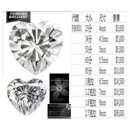 鑽石唯一替代品 超低價一克拉心型莫桑石 摩星鑽 裸石雷射腰碼美國FB黑卡宣傳DM.FB0001