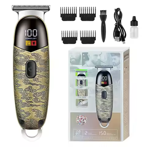 2025 Hot Retro Electric Cordless Barber Professional Haircut Trimmer Men's Hair Clipper Razor Beard 