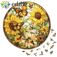 26EDIE1 Special-shaped Puzzle, Irregular Shape Cartoon Sunflower Alien Wood Puzzle, Creative Wooden Difficult Butterfly Wooden Puzzle Educational Toy