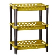 Lovina 3-Tier Gold Love Motif Shelf 3-Tier Kitchen Shelf/ Multipurpose Plastic Cosmetic Shelf/